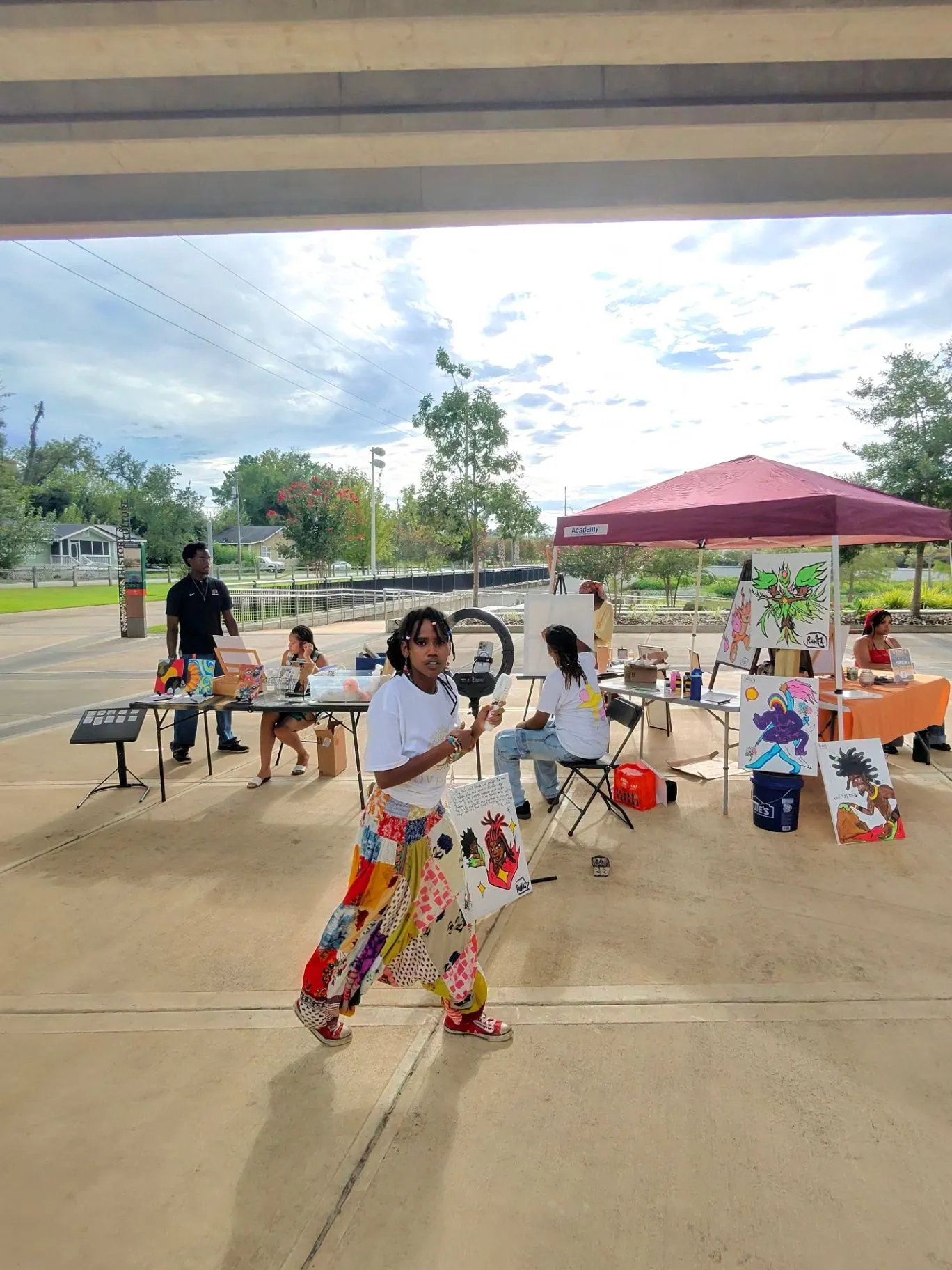 Local artist display at a community gathering